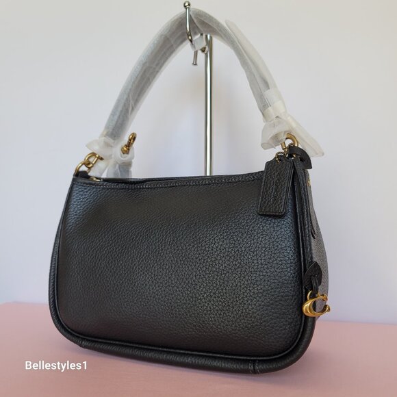 COACH Cary Soft Pebbled Leather with Convertible Straps Crossbody- Black color - Picture 4 of 16